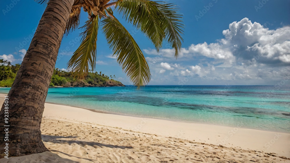 Obraz premium tropical beach with palm trees