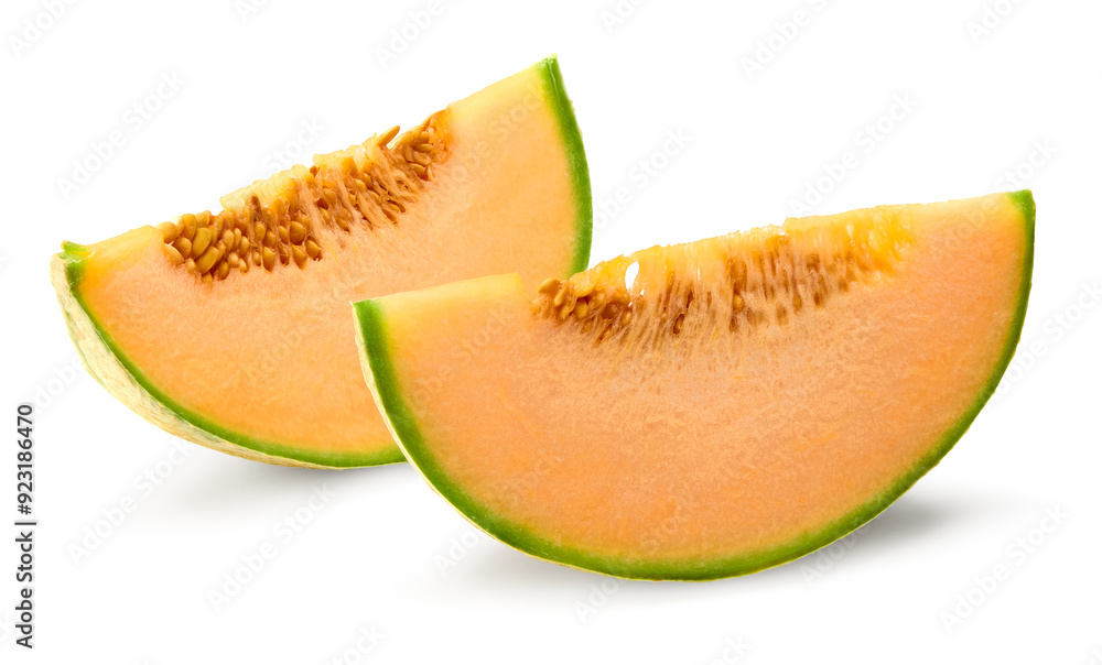 Sliced cantaloupe melon isolated on white background. clipping path Sliced cantaloupe melon isolated on white background. clipping path