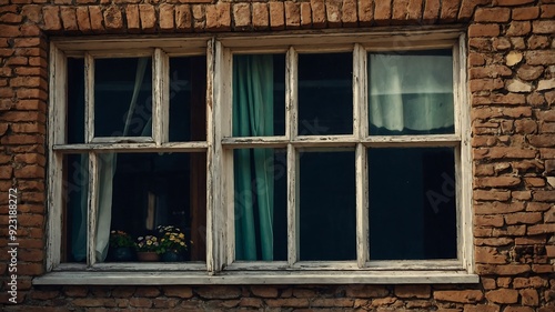 Old window in building