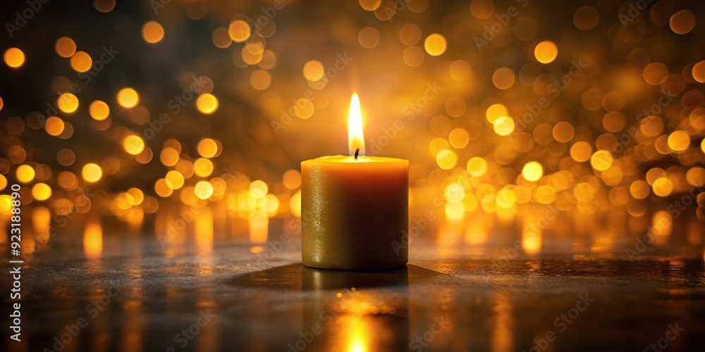 Warm golden light emanates from a single flickering candle flame, casting a mesmerizing glow on the surrounding darkness, evoking a sense of tranquility and serenity. Warm golden light emanates from a single flickering candle flame, casting a mesmerizing glow on the surrounding darkness, evoking a sense of tranquility and serenity.