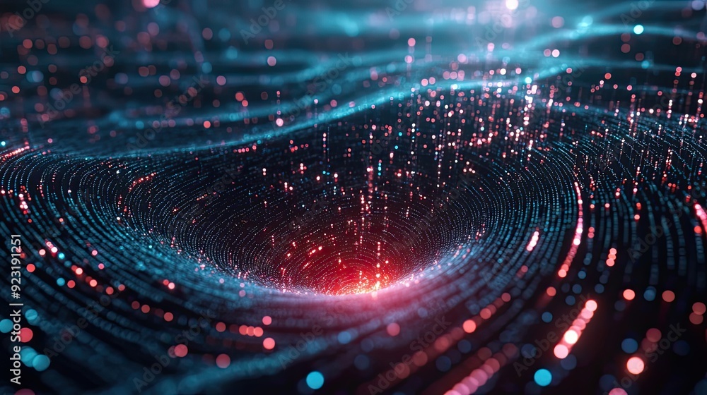 Abstract Digital Vortex of Red and Blue Lights Abstract Digital Vortex of Red and Blue Lights