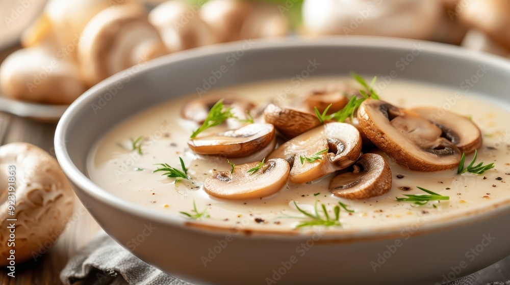 Creamy Mushroom Soup with Button Mushrooms Creamy Mushroom Soup with Button Mushrooms
