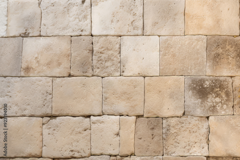 Naklejka premium Processed collage of ancient yellow block wall texture. Background for banner, backdrop or texture