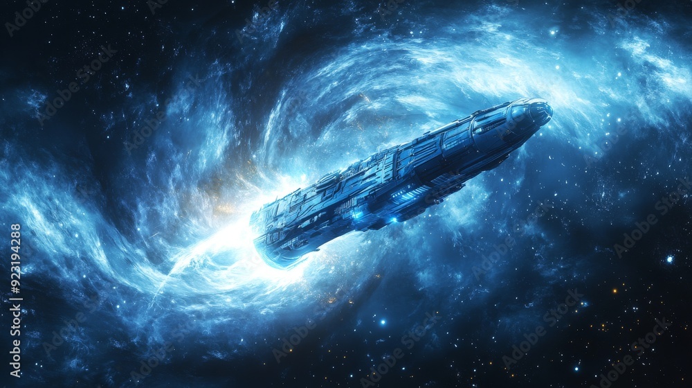 Spaceship Entering a Nebula Spaceship Entering a Nebula