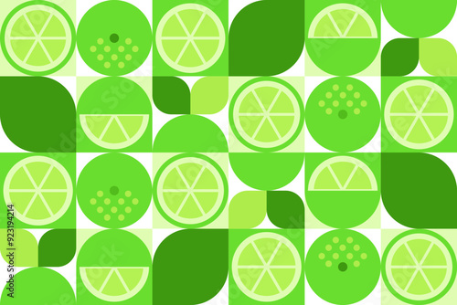 Abstract lemon geometric seamless pattern. Yellow lemon mosaic texture. Vector illustration for background