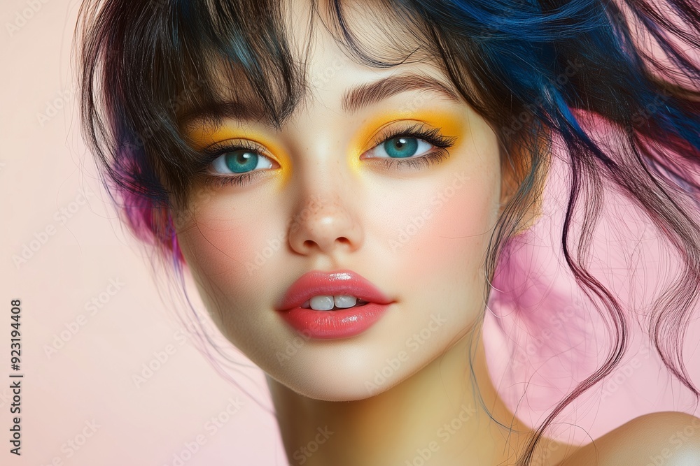 A colorful makeup girl A colorful makeup girl