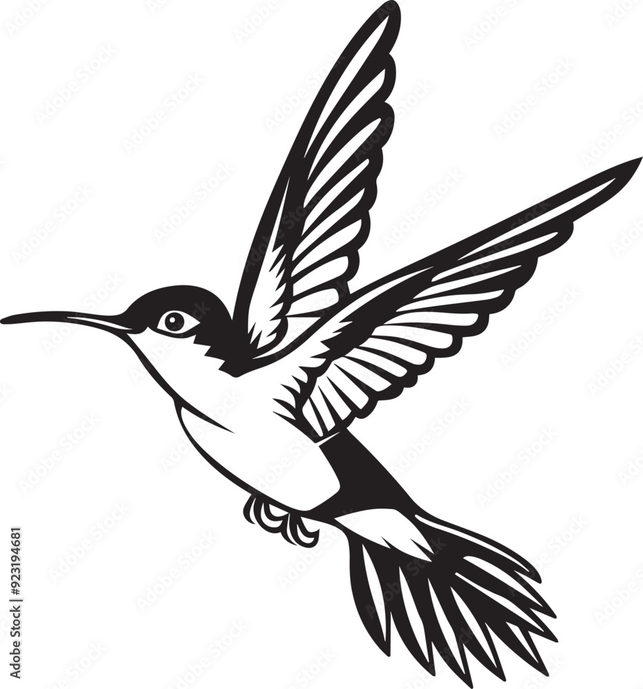 Fototapeta premium black and white hummingbird