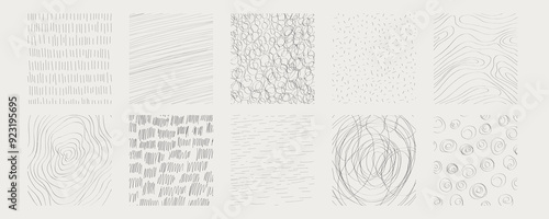 Geometric doodle pencil stripes, hand drawn sletch hatch lines. Quirky ornament minmal thin line. Set grunge texture for social media, posters, prints