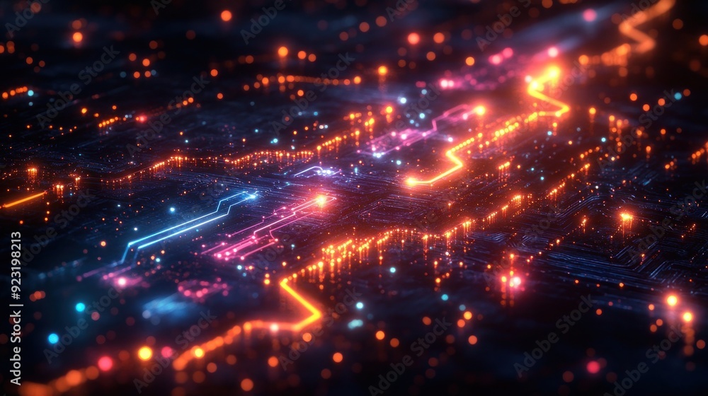 Obraz premium Futuristic background design with cyberpunk aesthetic. 