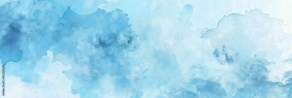 Light Blue Watercolor Abstract Background with Copy Space for Text or Image