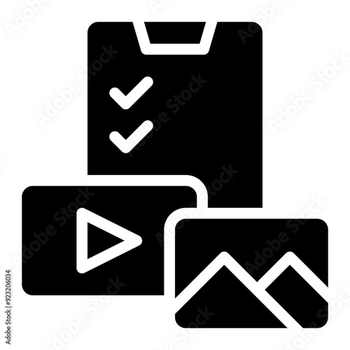 content management, content managing, multimedia management, content, seo, testing solid or glyph icon