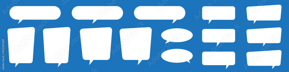 Set of speech bubbles. Speak bubble text, cartoon chatting box, message box. Blank empty speech bubbles. Set of speech bubbles. Speak bubble text, cartoon chatting box, message box. Blank empty speech bubbles.