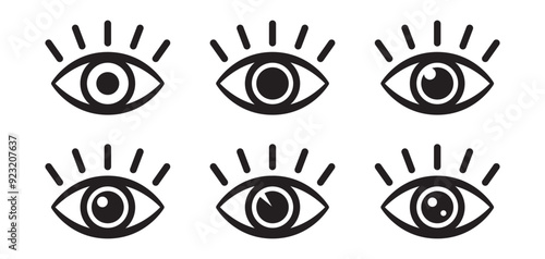 Eye icon, eyeball icon.