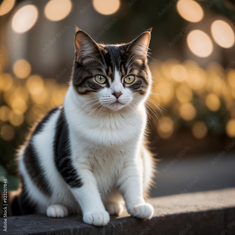 A beautiful cat sitting and looking at the camera A beautiful cat sitting and looking at the camera