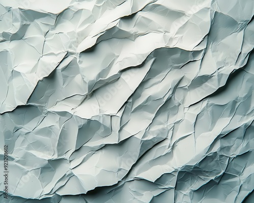 Wallpaper Mural Crumpled paper texture in close-up, deep folds and light interaction creating shadows on the textured surface Torontodigital.ca