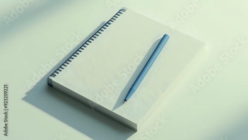 Blank Notebook with Blue Pen, Ready for Ideas and Inspiration