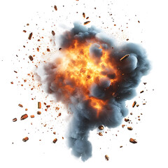 firearm explosion effect isolated on transparent ,gun explosion smoke png ,