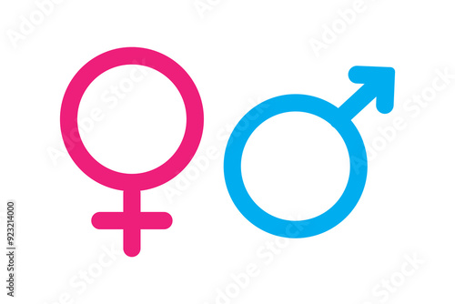 Gender symbols in pink and blue isolated - stock vector eps