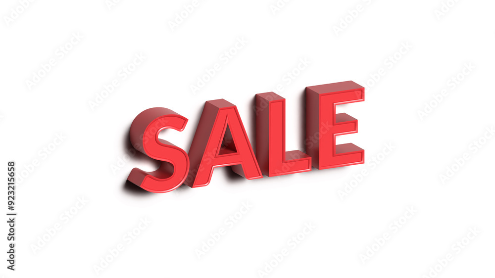 3D SALE text, red color text, white background 3D SALE text, red color text, white background