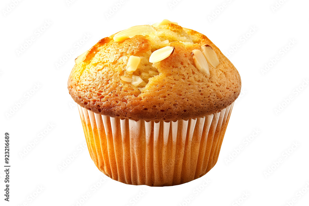A freshly baked and fluffy bran muffin or cupcake isolated on white transparent background, beautifully topped with delightful sweet flakes A freshly baked and fluffy bran muffin or cupcake isolated on white transparent background, beautifully topped with delightful sweet flakes