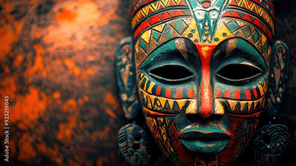 A beautifully crafted mask adorned with intricate patterns and vibrant colors showcases the rich cultural heritage and artistry of its origin A beautifully crafted mask adorned with intricate patterns and vibrant colors showcases the rich cultural heritage and artistry of its origin