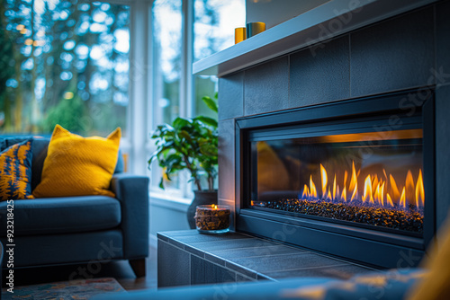 Modern gas fireplace