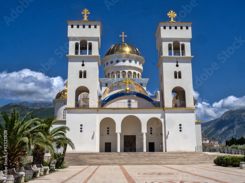 Obraz na płótnie Beautiful Orthodox church in Podgorica, Montenegro w salonie