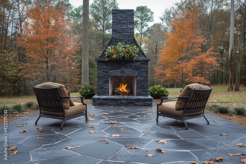 Patio fireplace