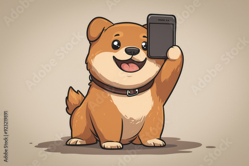 Puppy doing a smartphone se...