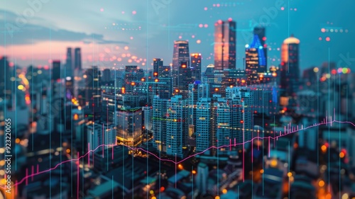 Wallpaper Mural Economic growth visualized through stock market trading and financial planning Torontodigital.ca