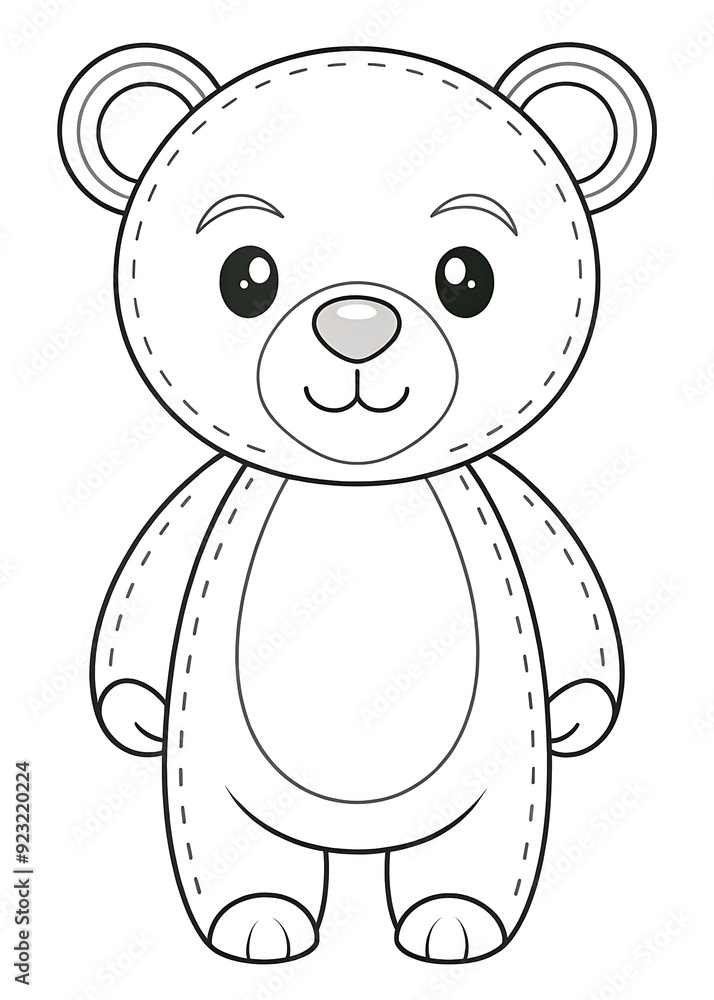 Fototapeta premium Whimsical Bear Coloring Pages for Creative Fun. Cute. Bear. Coloring. Pages. Creative