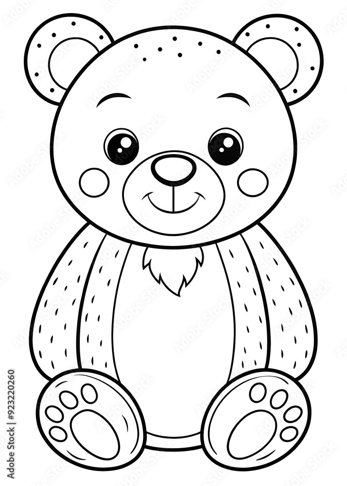 Fototapeta premium Sweet Bear Coloring Pages: Fun for Kids of All Ages. Cute. Bear. Coloring. Pages. Fun