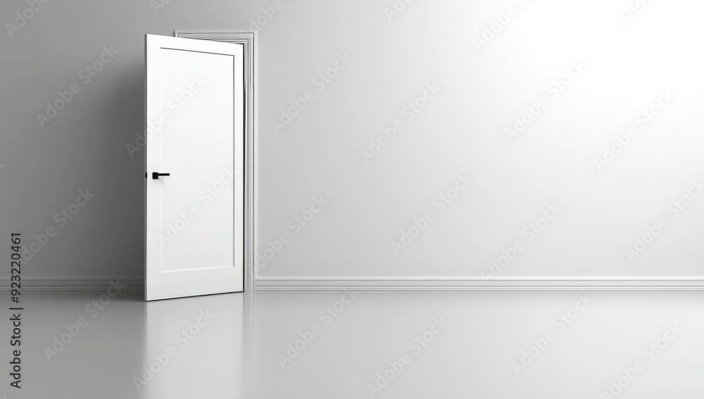 3D Rendering of Smooth White Concrete Wall with Corner and Empty Floor Background 3D Rendering of Smooth White Concrete Wall with Corner and Empty Floor Background