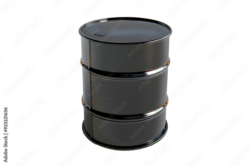 Front view of a black metal barrel isolated on a transparent background. Front view of a black metal barrel isolated on a transparent background.