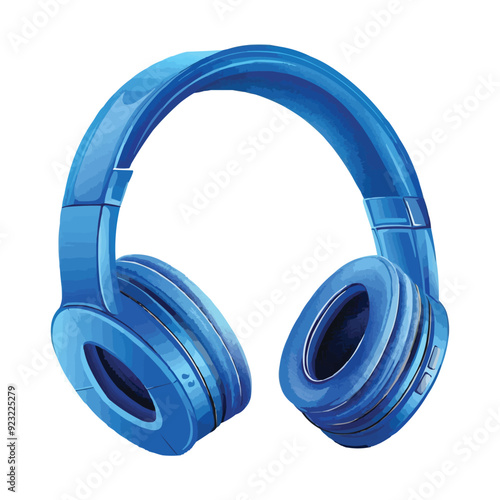 blue headphone vector