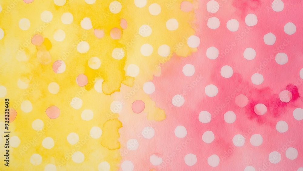 Vibrant polka dots in yellow and pink create a playful and cheerful design Vibrant polka dots in yellow and pink create a playful and cheerful design