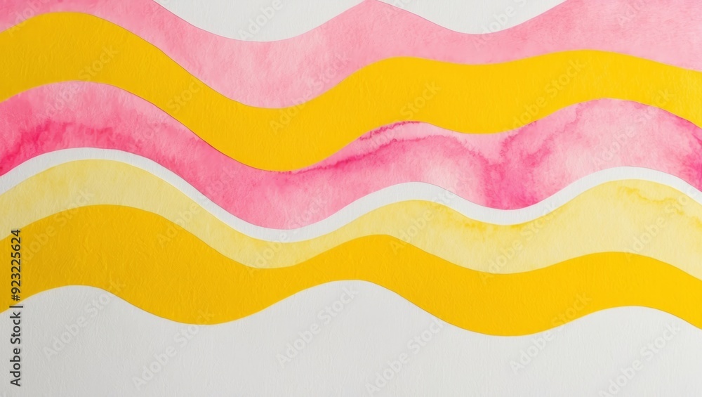 Bright, flowing waves of pink and yellow create a dynamic artistic effect Bright, flowing waves of pink and yellow create a dynamic artistic effect