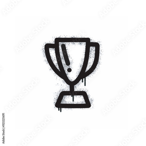 
Trophy graffiti spray painted black on white.