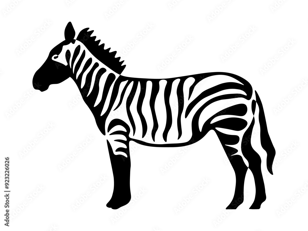 Fototapeta premium black and white Shadow, zebra silhouette, logo