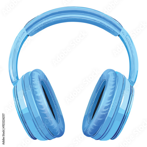 blue headphone vector