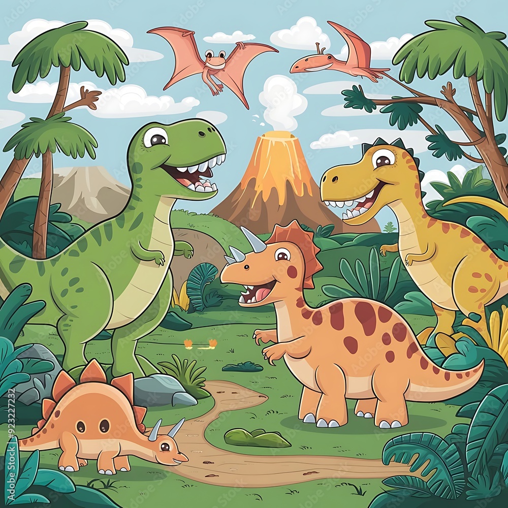 Fototapeta premium dinosaurs seamless pattern