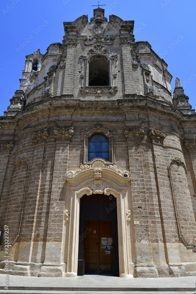 Fototapeta premium A church in the historic center of Nardò, a tourist town in Puglia in Italy.