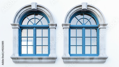 Arched window  isolated on white background.