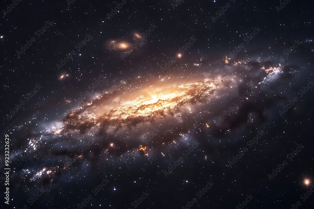 Stars of a planet and galaxy in a free space Stars of a planet and galaxy in a free space