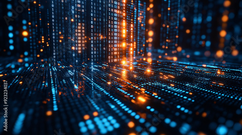 Wallpaper Mural A digital interface with a grid or ledger background displaying blockchain data elements and virtual transactions Torontodigital.ca