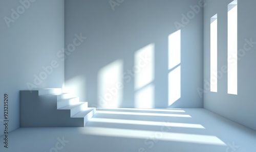 White empty room with light and shadow  bright background 