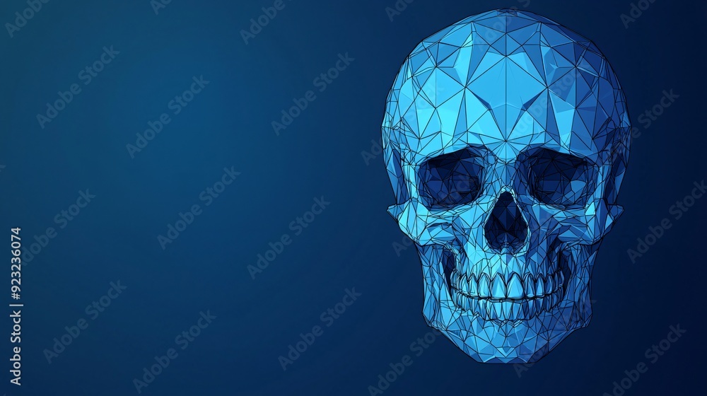 Geometric skull pattern in a minimalist style emphasizing horror through simplicity Geometric skull pattern in a minimalist style emphasizing horror through simplicity
