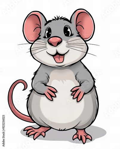 cartoon mouse with tongue sticking out.