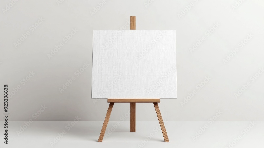 3D of an Education Art Easel with a Canvas Isolated on a Clean White Background Representing Creativity Learning and Digital 3D of an Education Art Easel with a Canvas Isolated on a Clean White Background Representing Creativity Learning and Digital