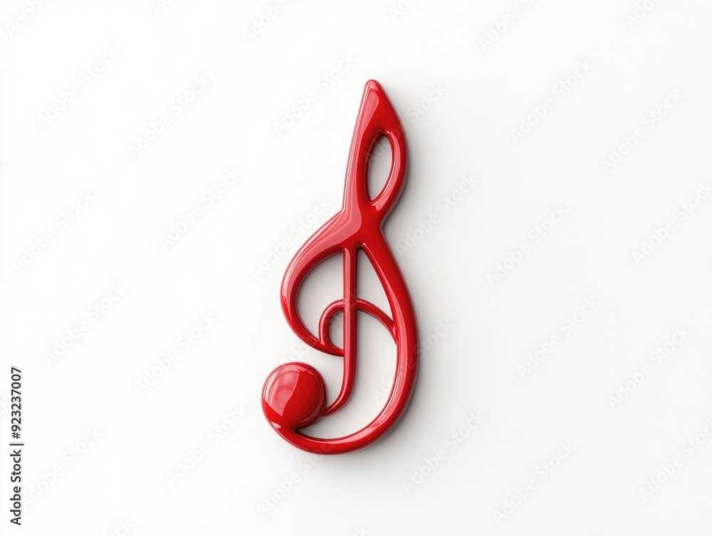 Innovative 3D education icon featuring a creative combination of musical notes and a treble clef symbol isolated on a clean white background Innovative 3D education icon featuring a creative combination of musical notes and a treble clef symbol isolated on a clean white background
